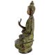 Brass Buddha Blessing Statue In Green Finish