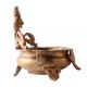 Hand Carved Ethnic Brass Urli With Legs