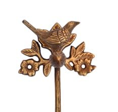 Brass Bird Sitting On Branch Hook