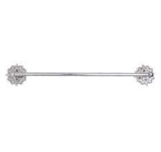 Silver Brass Towel Rail Bathroom Single Towel Bar