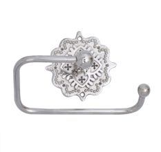 Silver Wall Mounted Brass Toilet Roll Holder