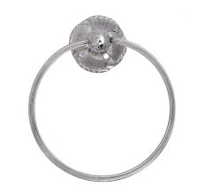 Silver Ornate Brass Towel Ring Holder