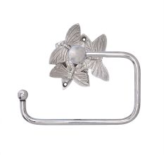 Brass Silver Butterfly Toilet Roll Holder