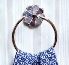 Brass Mother Of Pearl Towel Ring