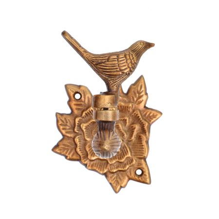 Brass Bird Figurine Bracket for Wall Shelves