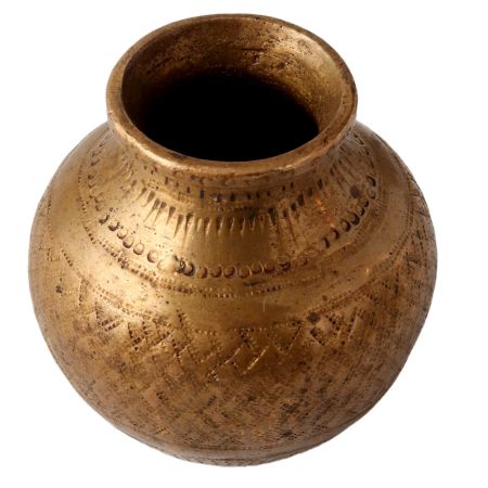 Old Brass Faded Pattern Water Pot