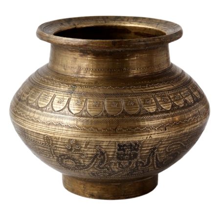 Brass Water Pot With Intricate Pot