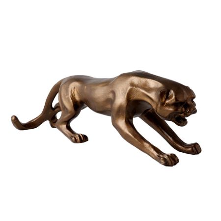 Handcrafted Resin Panther Figurine in Antique Finish