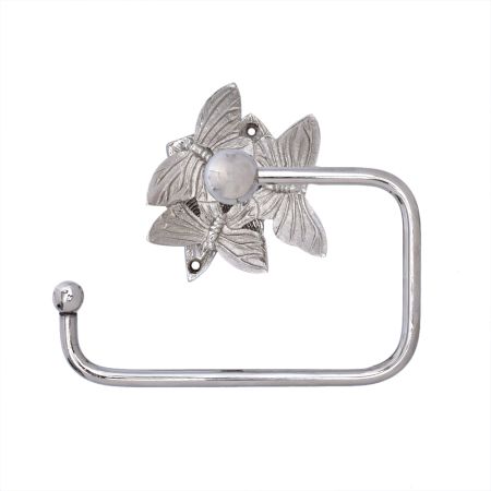 Brass Silver Butterfly Toilet Roll Holder