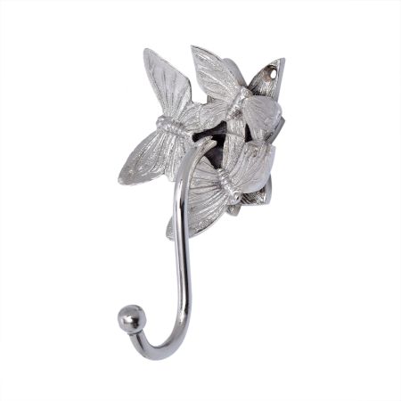 Brass Silver Butterfly Shaped Wall Hook