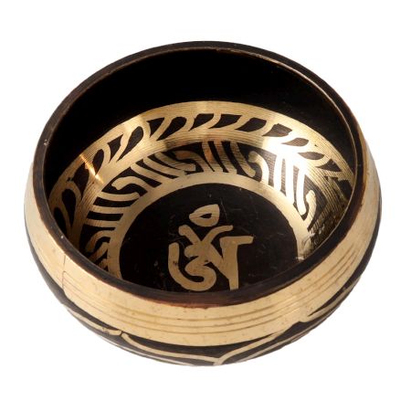 Black Brass Tibetan Singing Bowl from Nepal