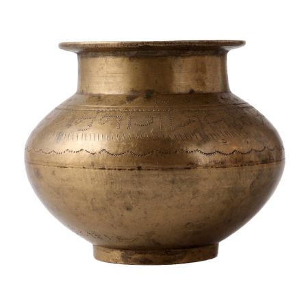 Pooja Kalash Golden Brass Water PotÂ for Ceremonies