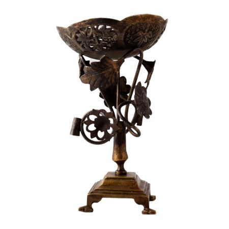 Brass Incense burner Stand With Leaves foliage