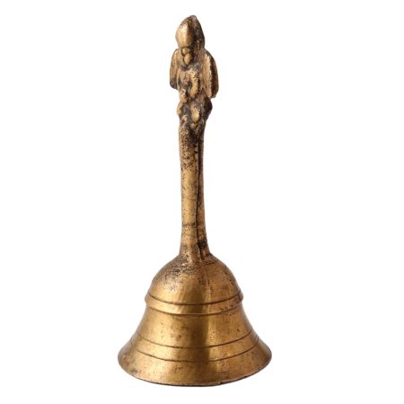 Brass Hand Held Bell With God Finial