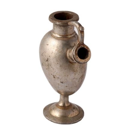 Oval-shapedÂ BrassÂ Islamic Hukka PotÂ In Nickel Finish