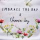 Embrace the Day And Choose Joy Natural Beige Zip Pouch