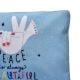 PEACE is always Beautiful Blue Canvas Zipper Pouch