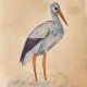 Miniature Water Color Painting Great Blue Heron Bird