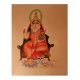 Goddess Lakshmi Kalighat Painting with Wealth Pot and Owl