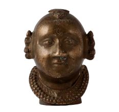 Brass Tribal Statue Or Bust of a Woman