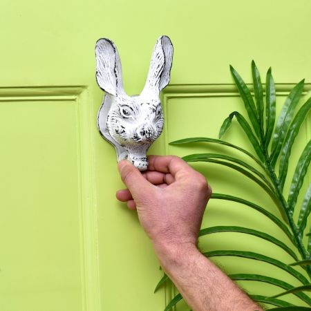 Antique White Rabbit Face Iron Door Knockers