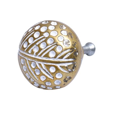 Fish Bone  Dotted Aluminum Knob