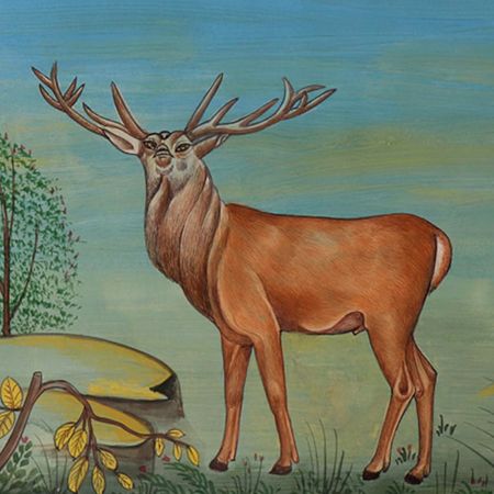 Watercolor Wildlife Deer Painting