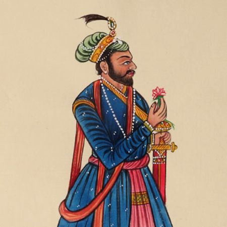 Miniature WatercolorÂ Painting of a Mughal King