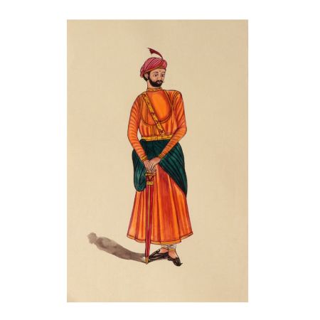 Handmade Maharajah Portrait Painting