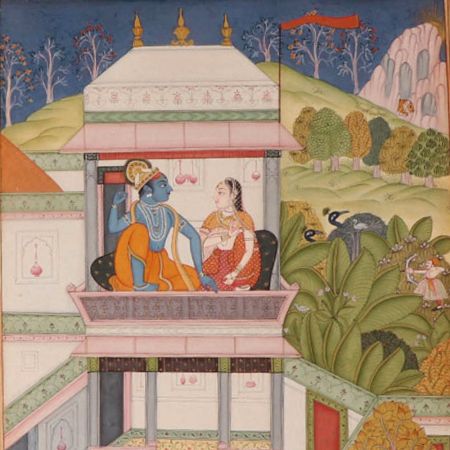 Cloth Painting Of Baramasa The Month of Vaishakha