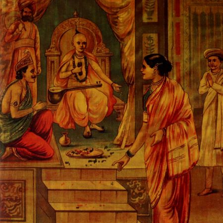 Raja Ravi Verma Paper Print Of Savitri Narad Samvad