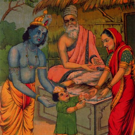 Raja Ravi Varma Paper Print  Of Sandipani