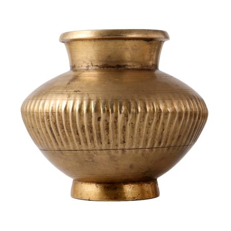 Engraved Brass Water Storage Vessel Or Lota