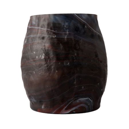 Glass Marble Planter In Black Finish