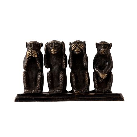 Four Wise Monkeys Statue With Shizaru