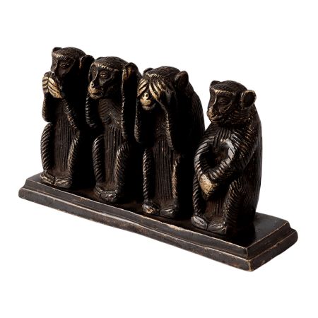 Four Wise Monkeys Statue With Shizaru