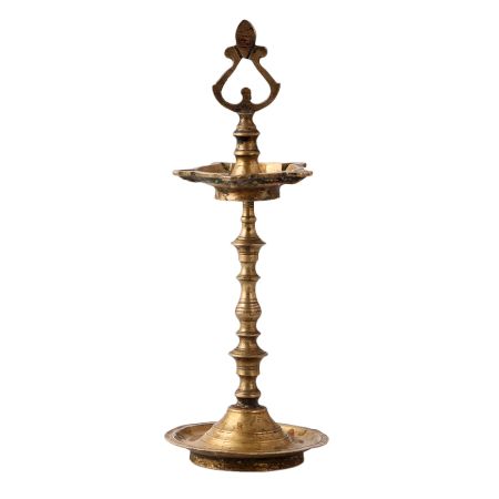 Brass Ceremonial Karaikudi Lamp With Seven Wicks