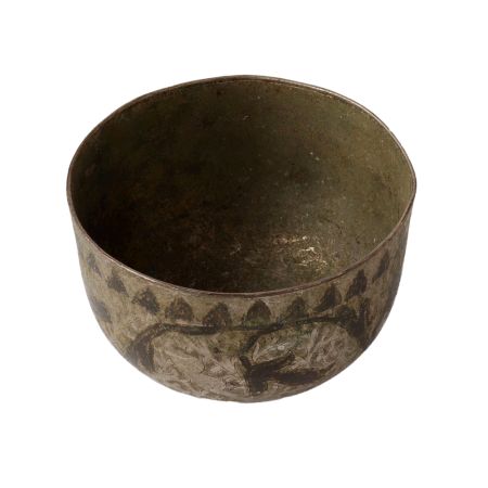 Brass Etched Bowl in Dark Finish