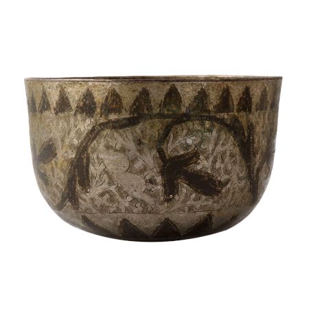 Brass Etched Bowl in Dark Finish