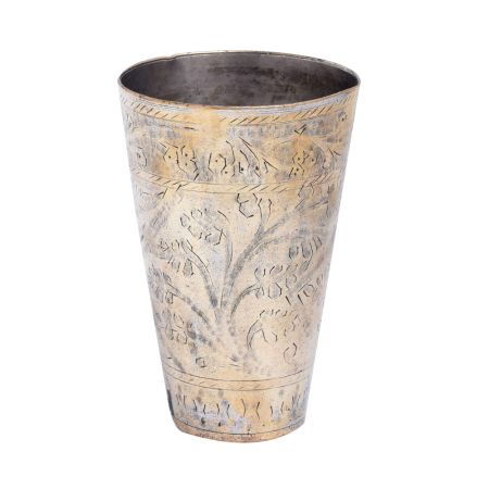 Floral Brass Carving Lassi Glass