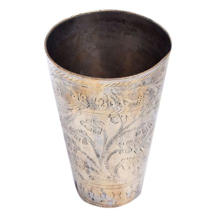 Floral Brass Carving Lassi Glass
