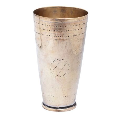 Embossed Brass Lassi Glass
