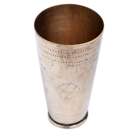 Embossed Brass Lassi Glass