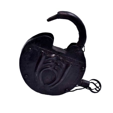 Medieval Cast Iron, Decorative Padlock  with Key