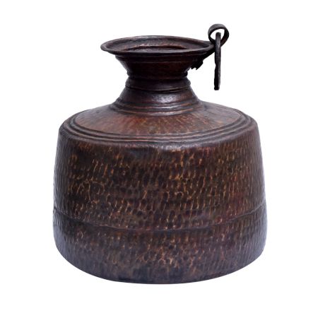 Ceremonial Hindu Ritual Lota Or Ghada With Ring Handle