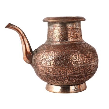 Vintage Holy Water Pot with Floral Motifs