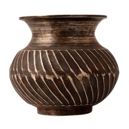 Engraved Indian Bronze Holy Water Pot