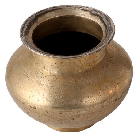 Glossy Dotted Brass Water Pot