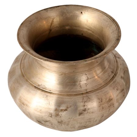 Vintage White Metal Alloy Pot for Home Decor