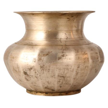 Vintage White Metal Alloy Pot for Home Decor